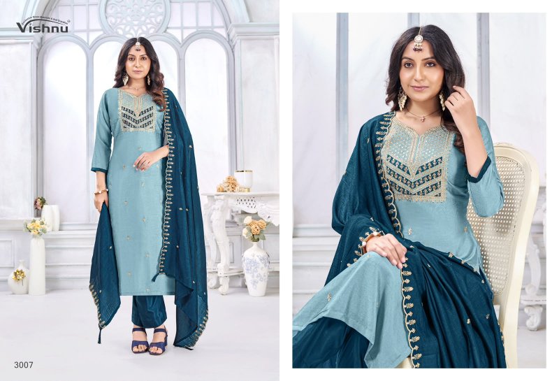 Jamaina By Vishnu Roman Silk Dress Material 
